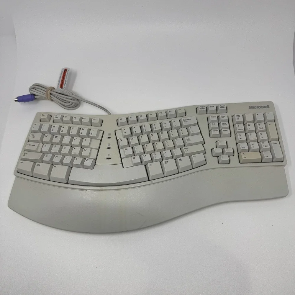 Microsoft‎ KU-0045 X06-19331 Natural Elite Wired PS/2 White Ergonomic Keyboard